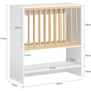 White SoBuy Wall Mounted Kitchen Plate Cup Rack shot 21561469
