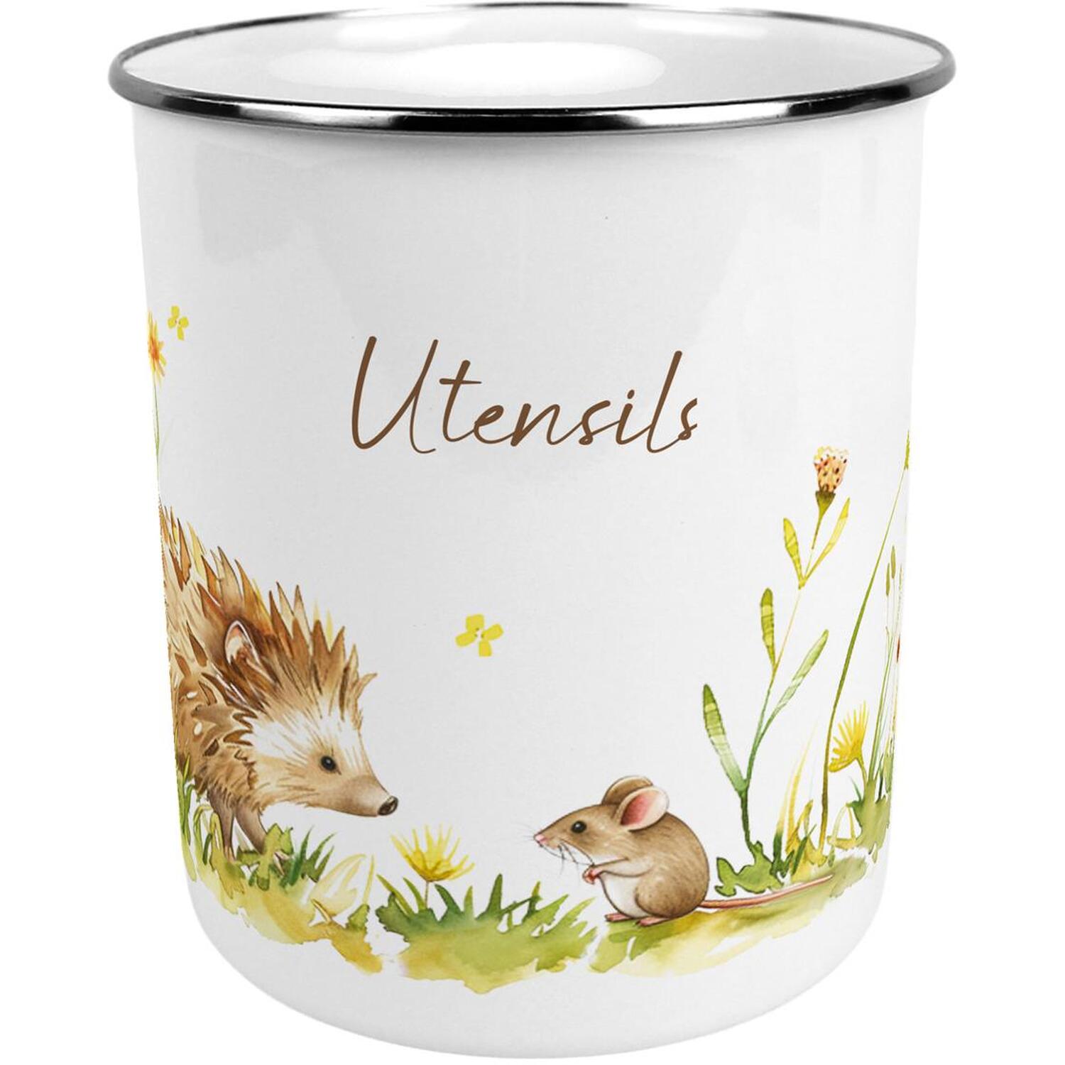 B&Q - Hedgehog & Mouse Large Metal Kitchen Utensil Pot - Image 3