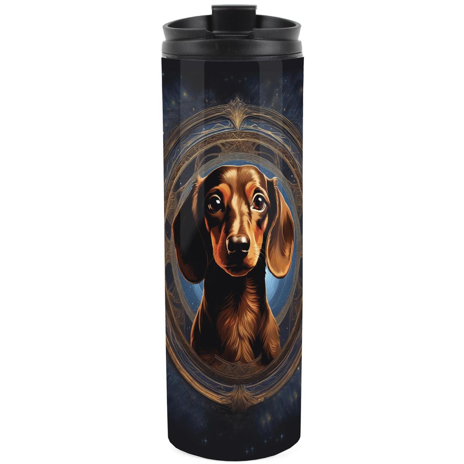 Dachshund Travel Mug - Sausage Dog Novelty Reusable Stainless Steel Flask - Image 2