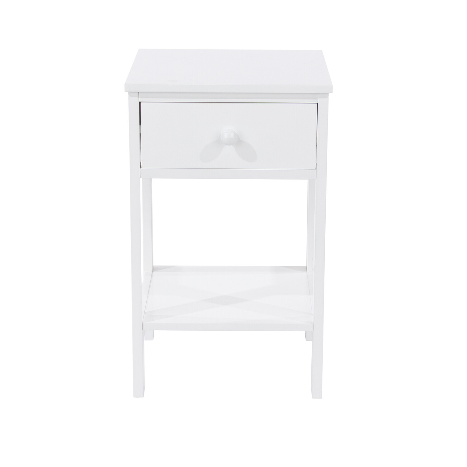 Shaker 1 Drawer Petite Bedside Cabinet - White Medium