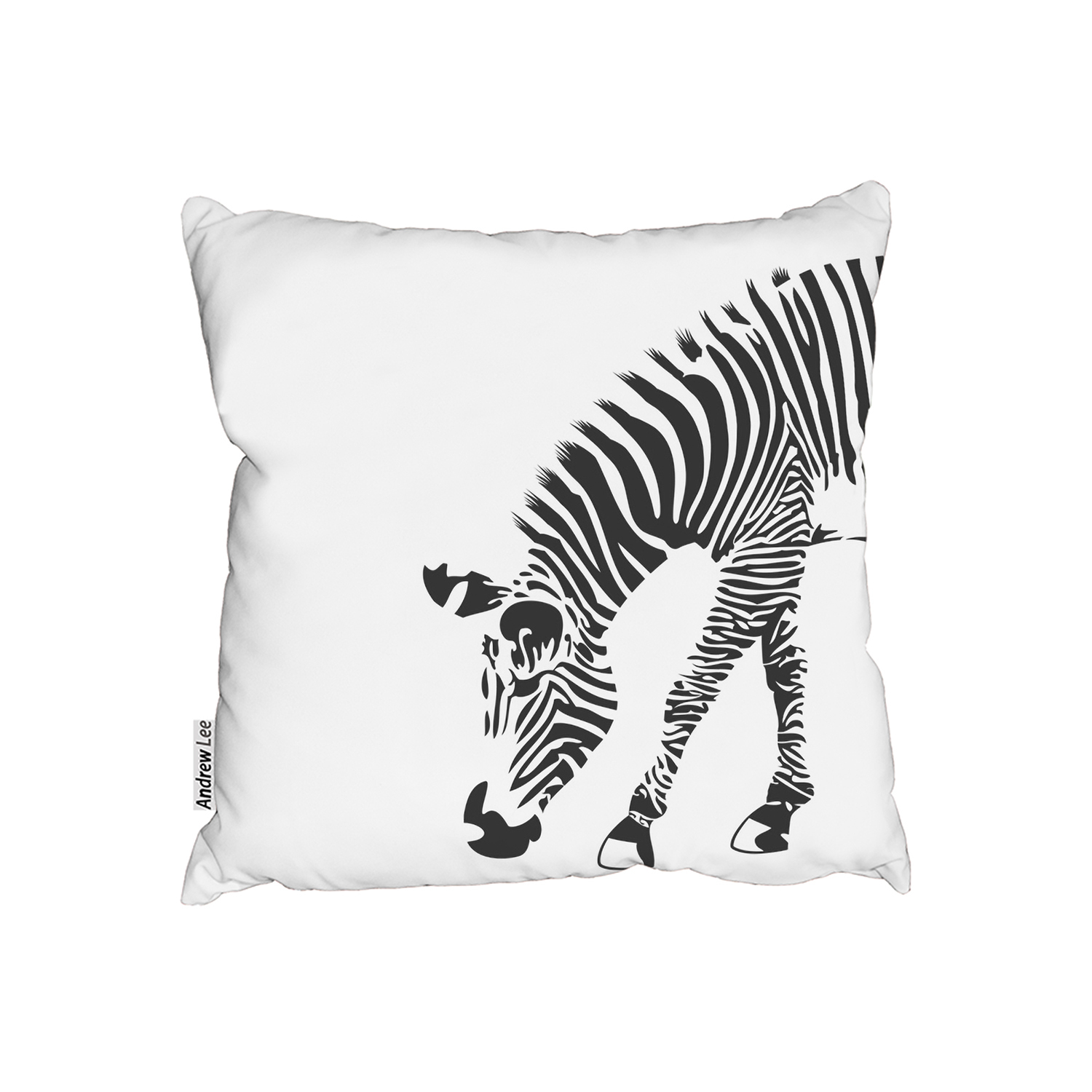 Zebra Cushion - White / 60cm