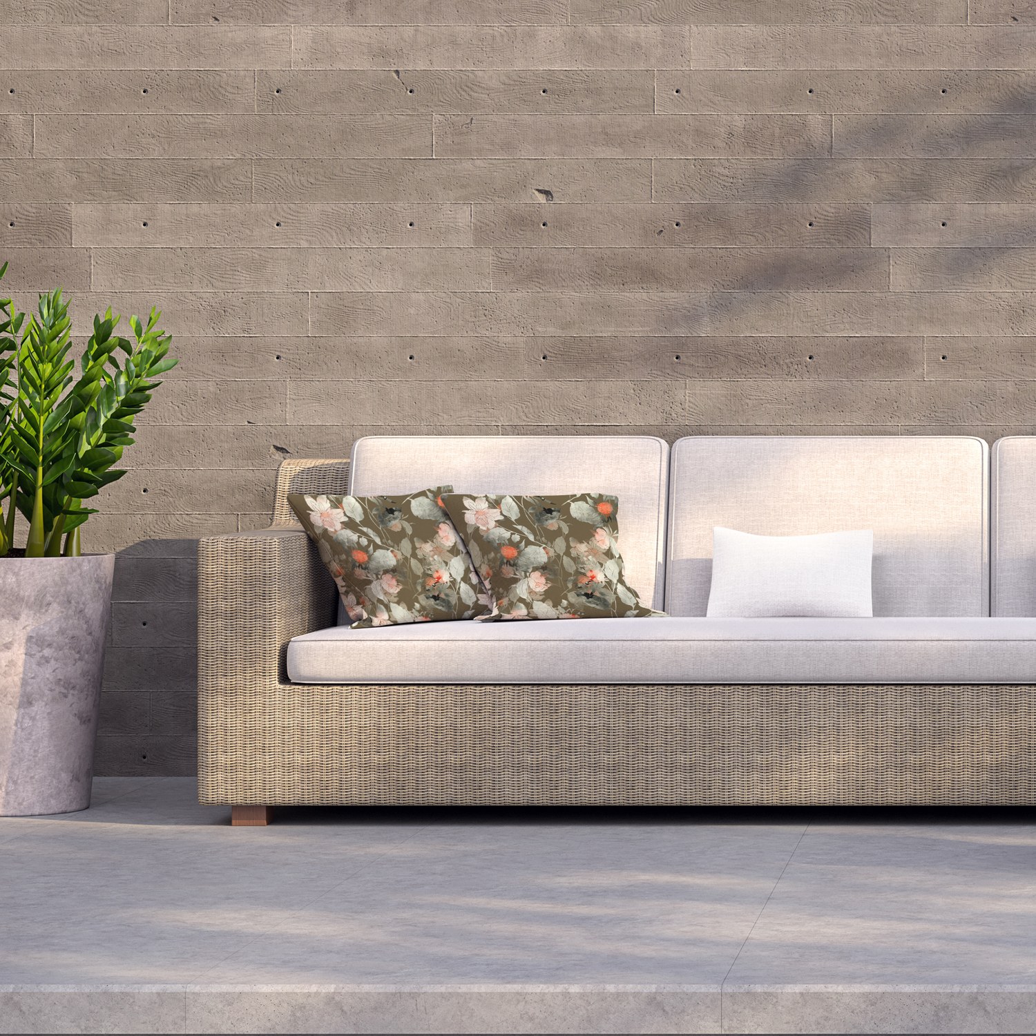 Imprint Fantastic Paint Bouquet Outdoor Cushion - Green / 60cm