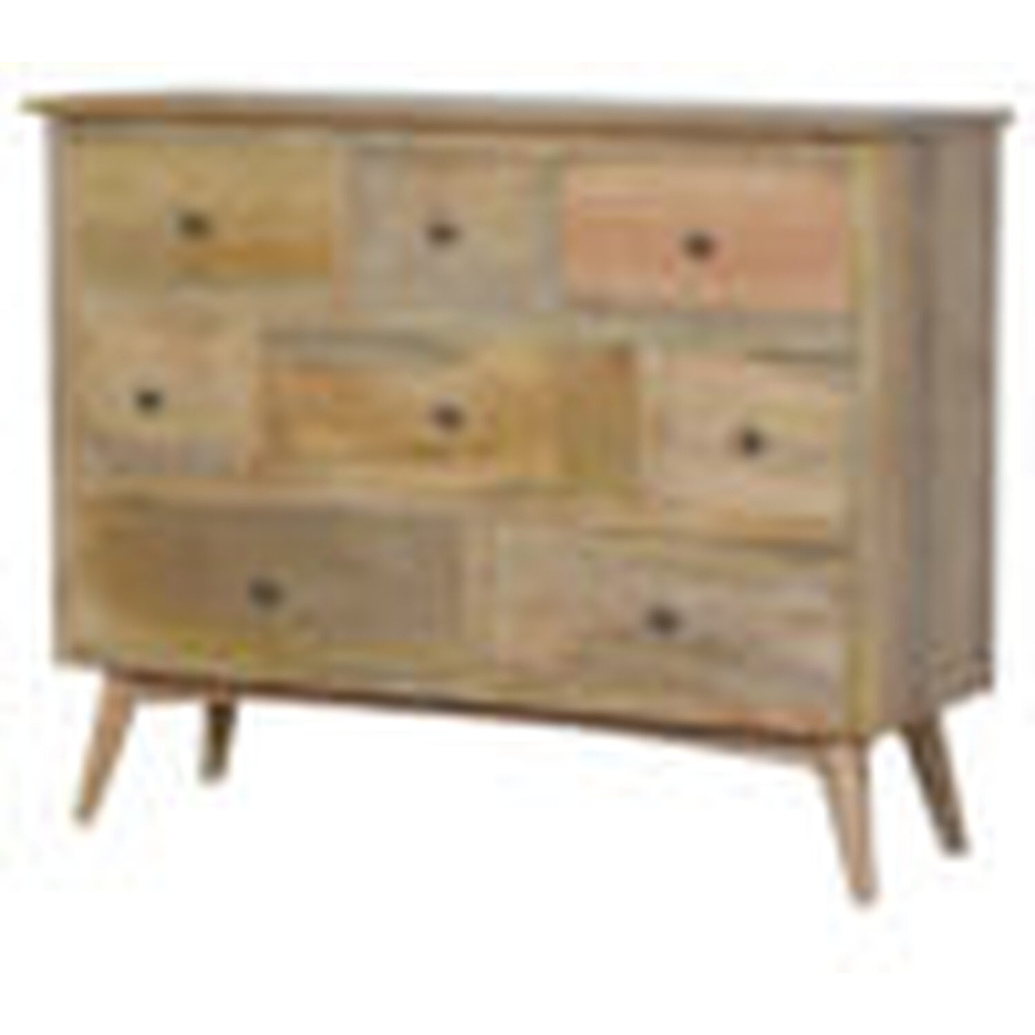 8-drawer Chest Of Drawers Natural Oak Finish - Brown