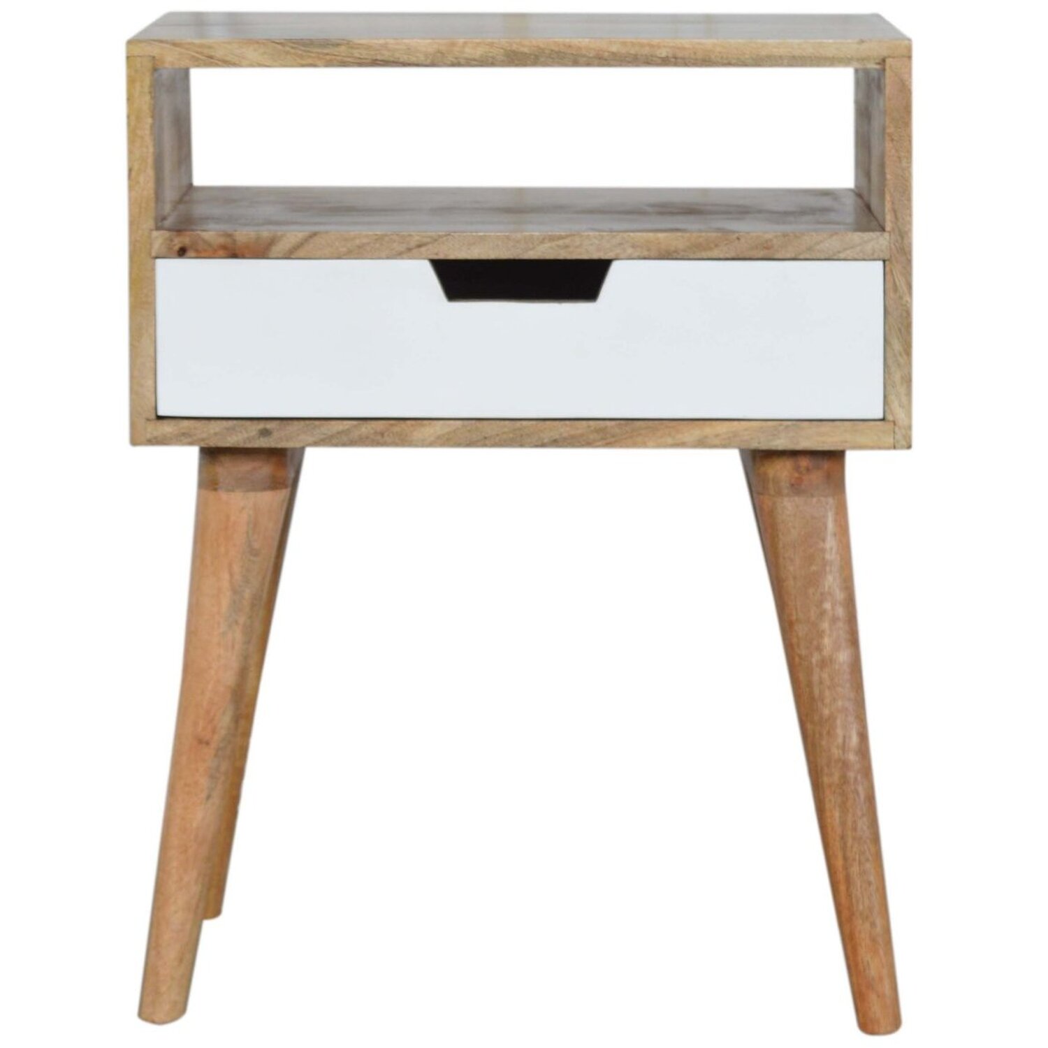 KDMK - Grey And White Cut Out Bedside Table - White thumbnail