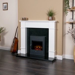 Adam Oslo Electric Inset Stove in Black with Remote Control
