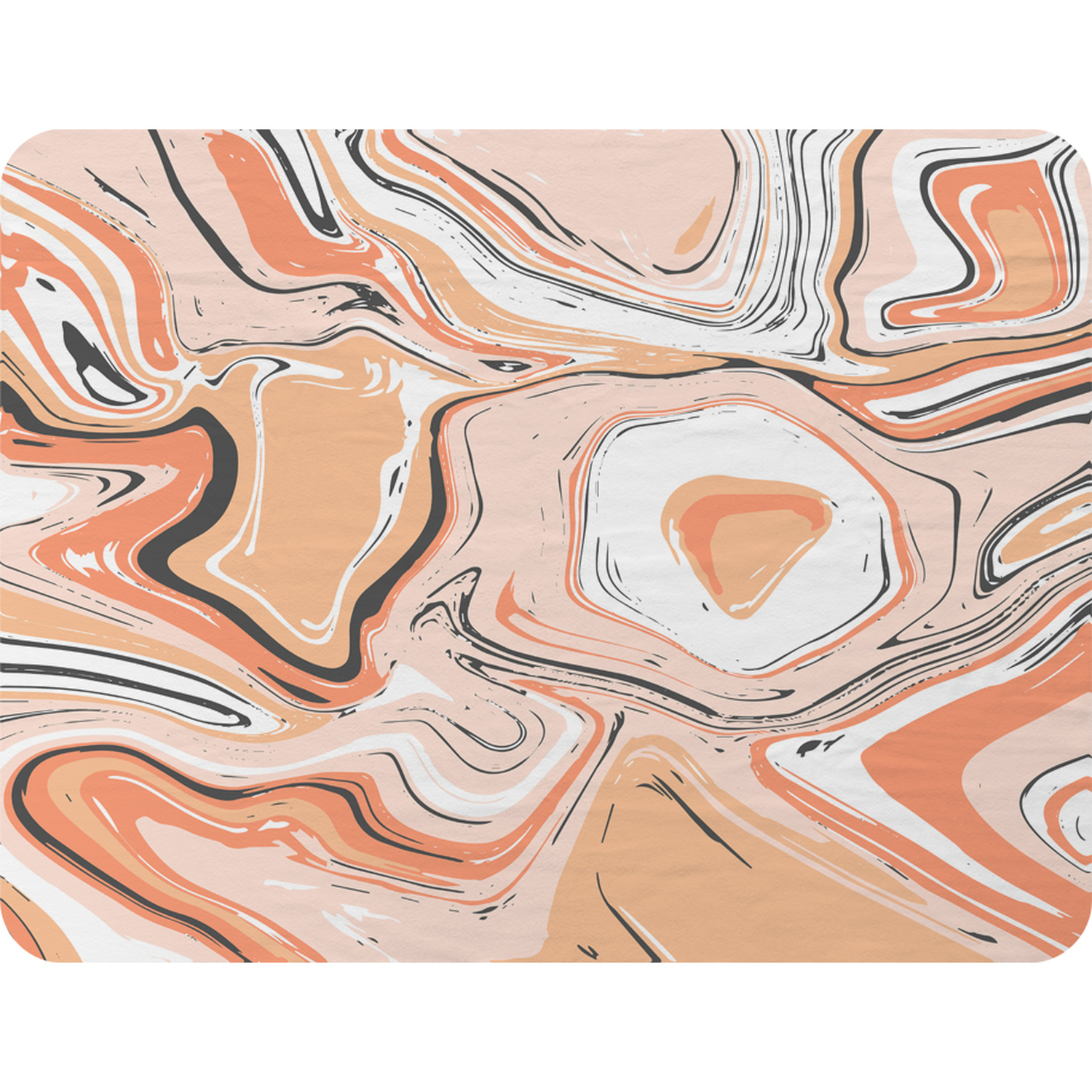 Pink Marble Blanket - Orange