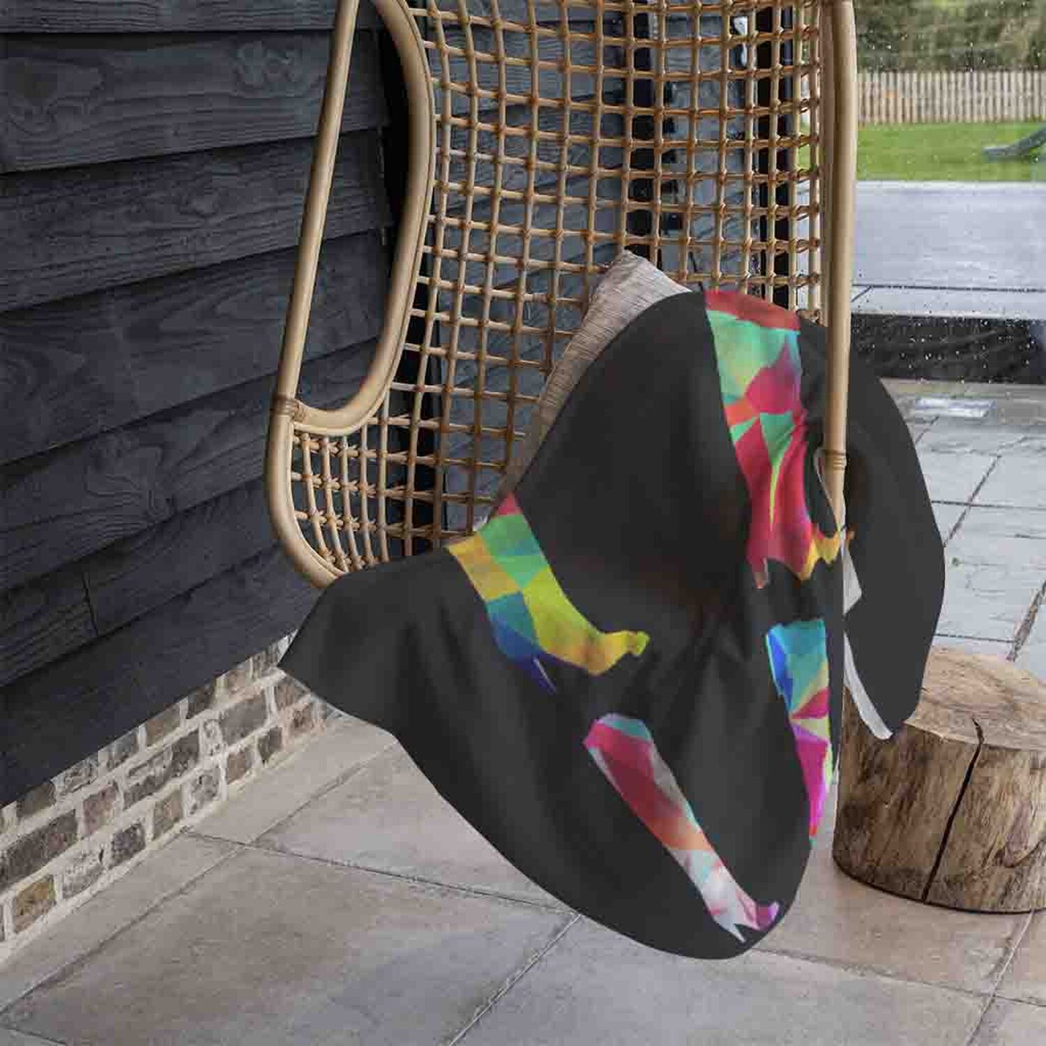 Geometric Boots Blanket - Black