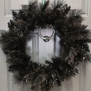Premier Black Tipped Artificial Christmas and Halloween Wreath