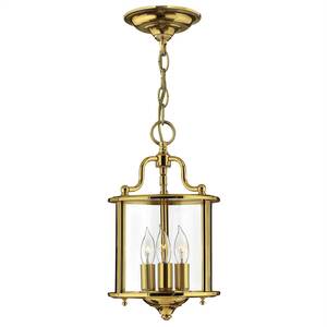 Gentry 3 Light Small Ceiling Lantern Pendant Polished Brass, E14