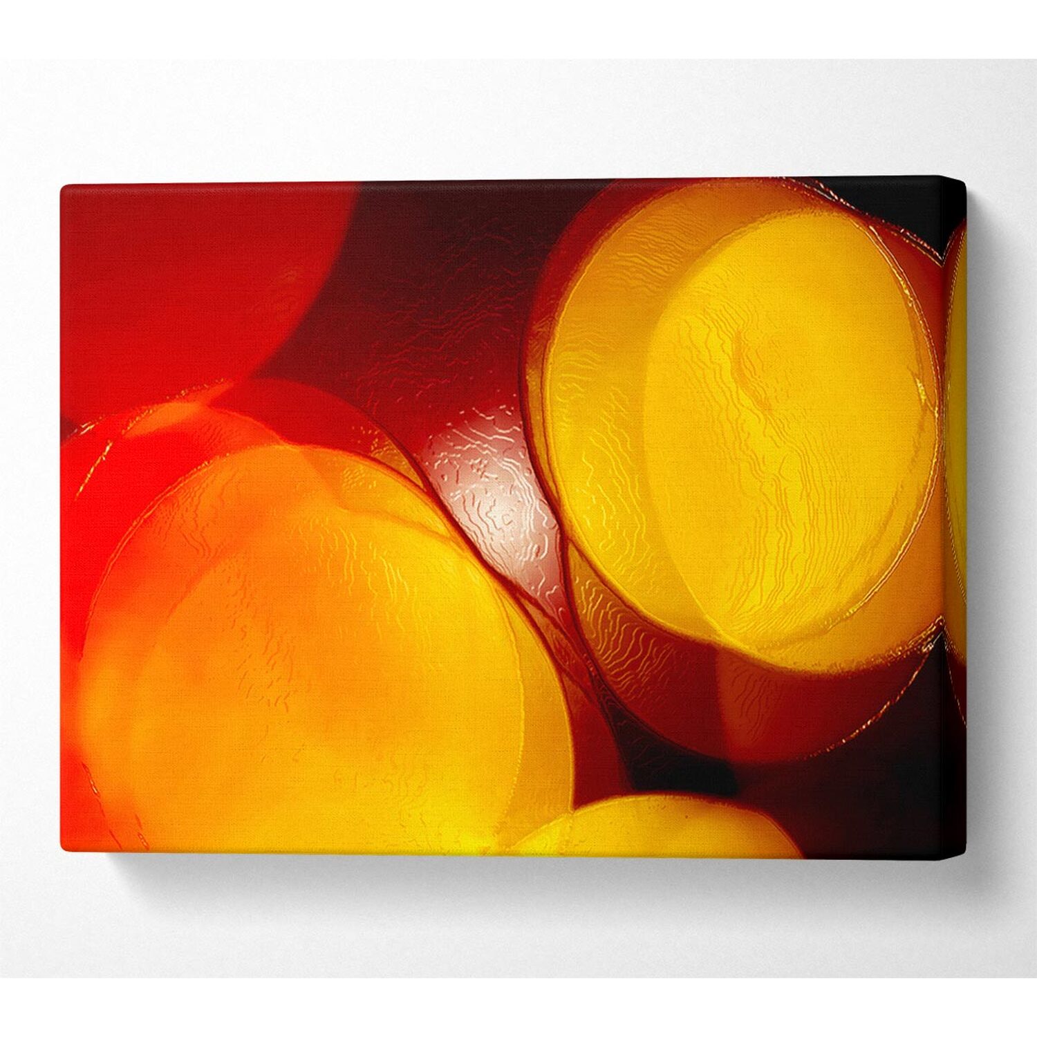 Wallart-Direct - The Joining Of Circles Canvas Print Wall Art - Yellow / 101.6cm thumbnail