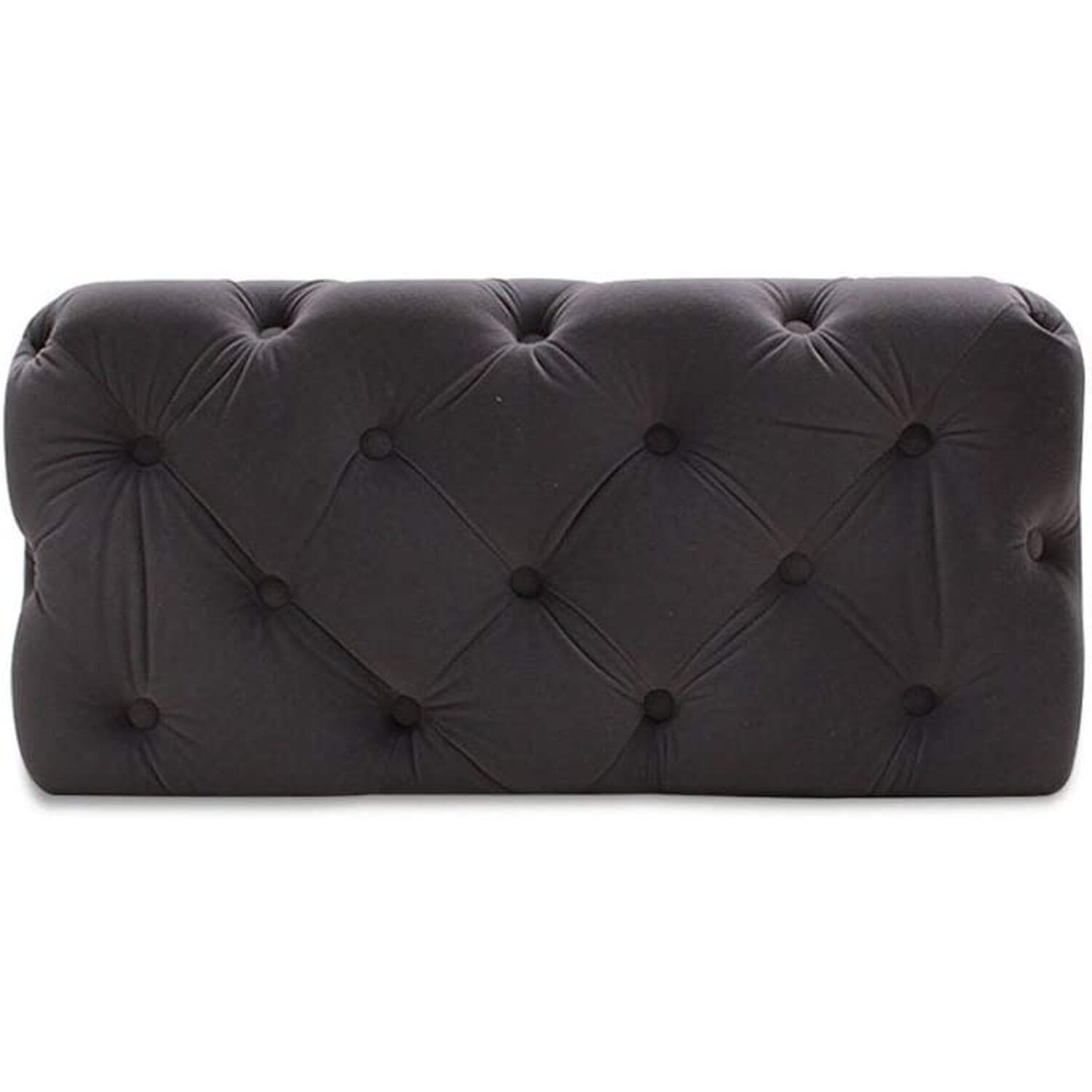 Melia Square Lux Pouffe Single - Charcoal