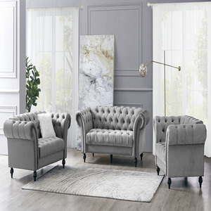 Mayfield Velvet Fabric 3 Seater Sofa