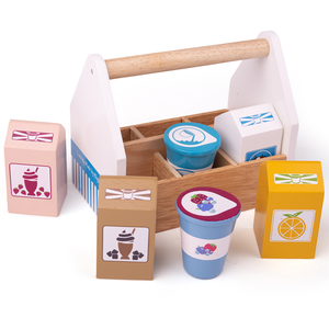 Bigjigs Toys Wooden Dairy Delivery Set