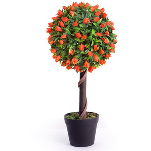 Best Artificial 2ft - 60cm Orange Tulip Ball Tree
