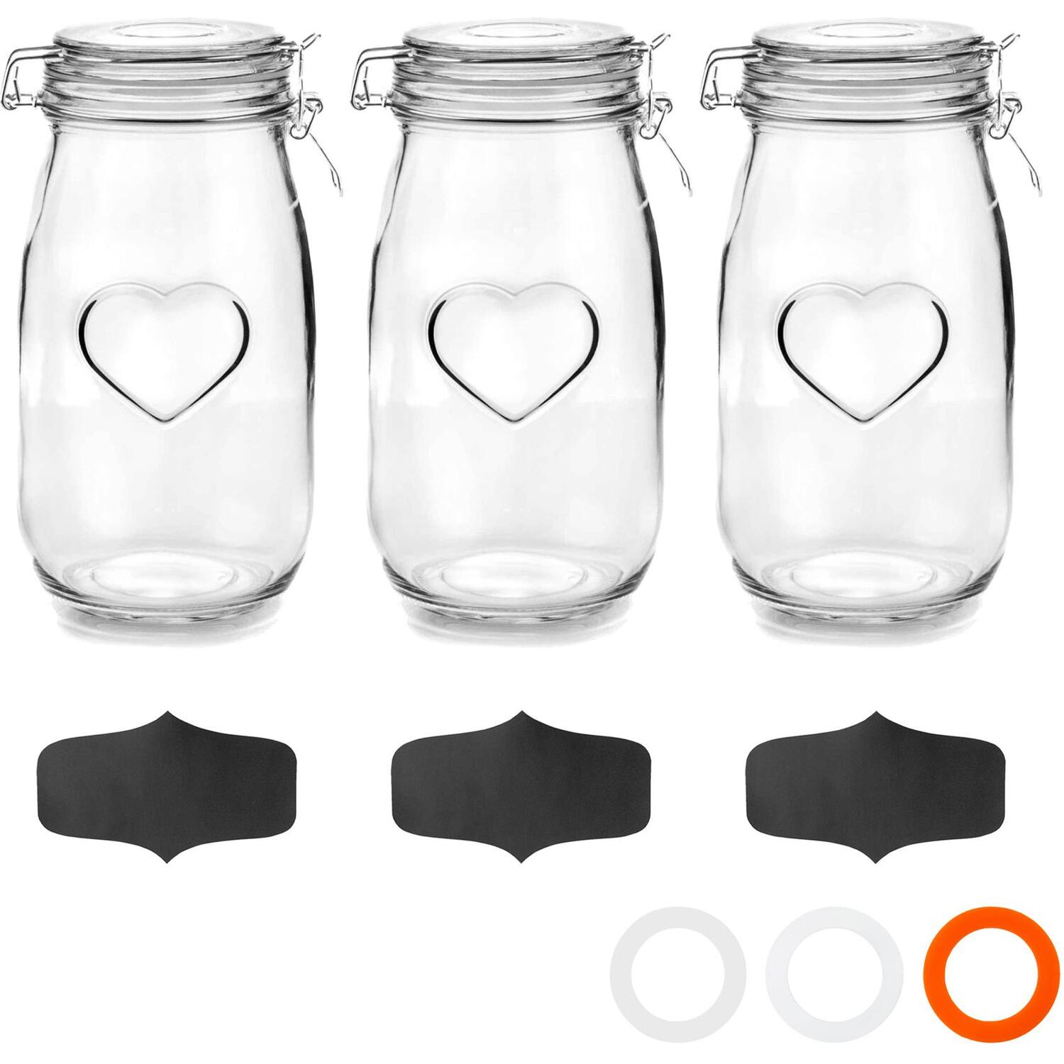 Image of Nicola Spring Heart Glass Storage Jars&hellip;