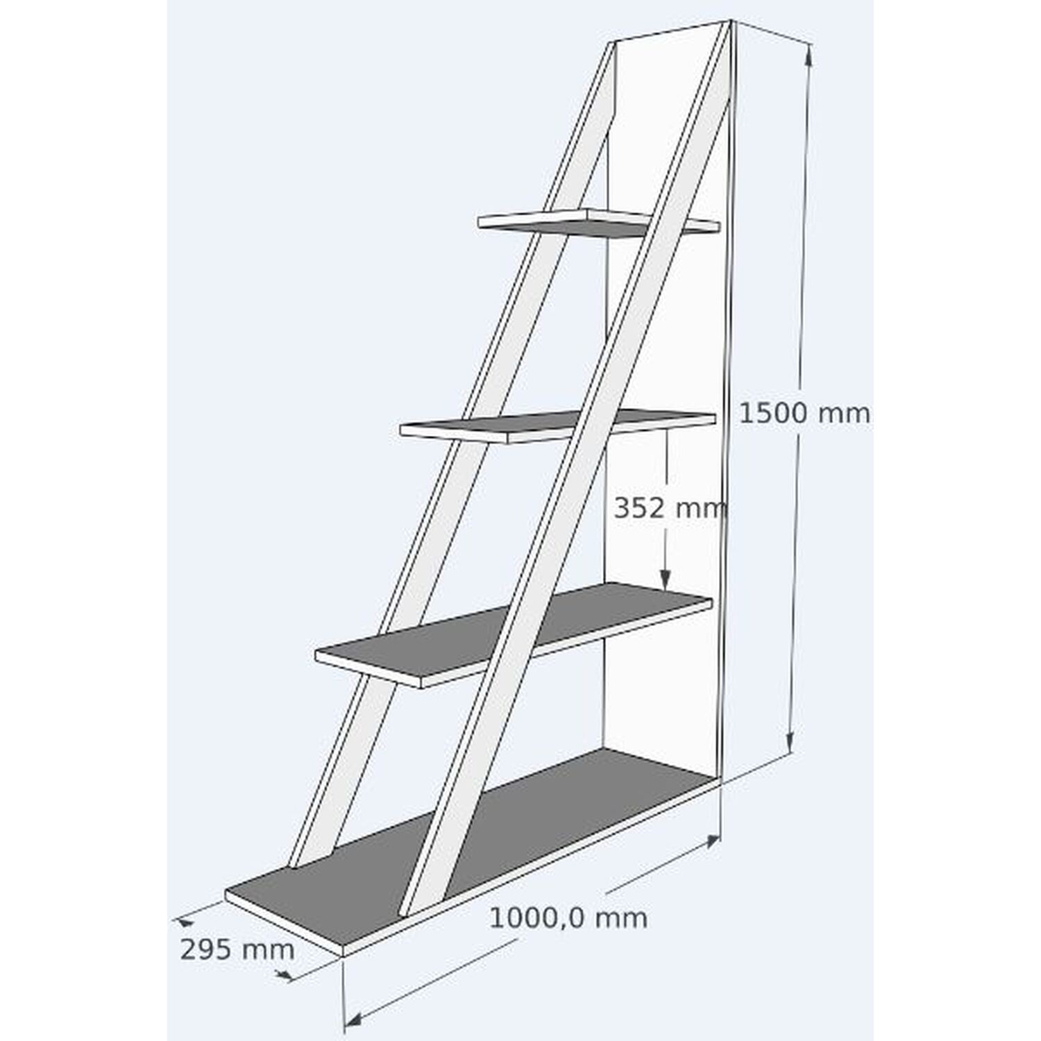 Bookcase Amando Ladder Bookcase - White