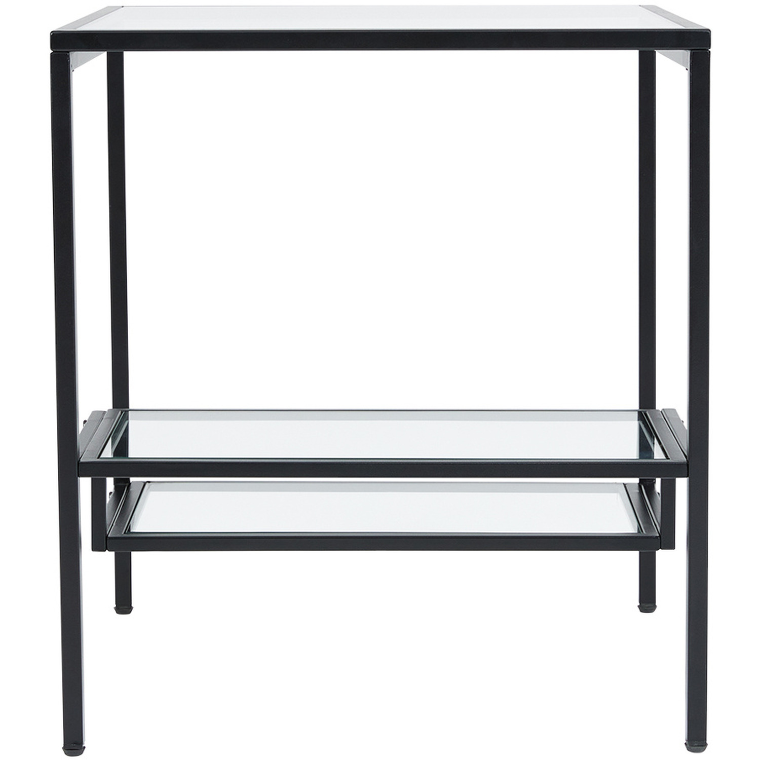 Modern Curved Console Glass Table - Black 50cm 56cm