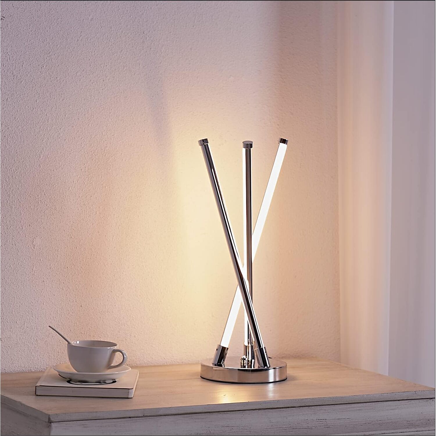 Inception Integrated Warm Led Modern Table Lamp - Chrome