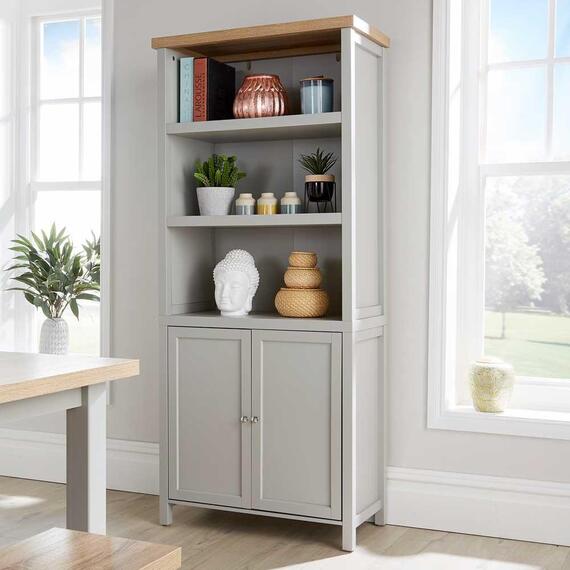 Home Source Avon 2 Door Bookcase Display Shelving Storage Unit 36mm Top