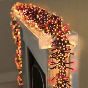 480 LED Christmas Cluster Lights Red Vintage Gold Multi Action 6.2M