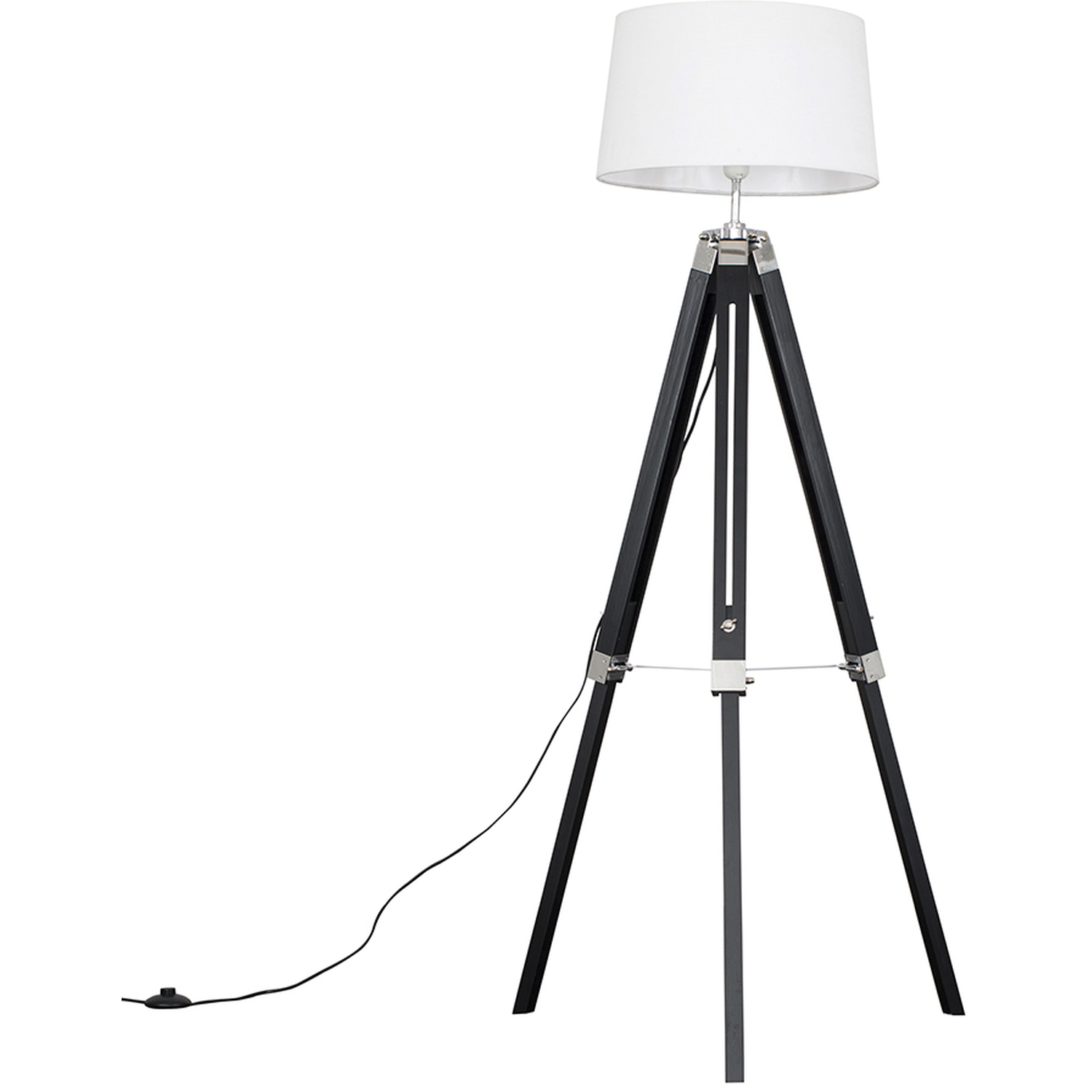 Image of Clipper Black Floor Lamp White Linen&hellip;