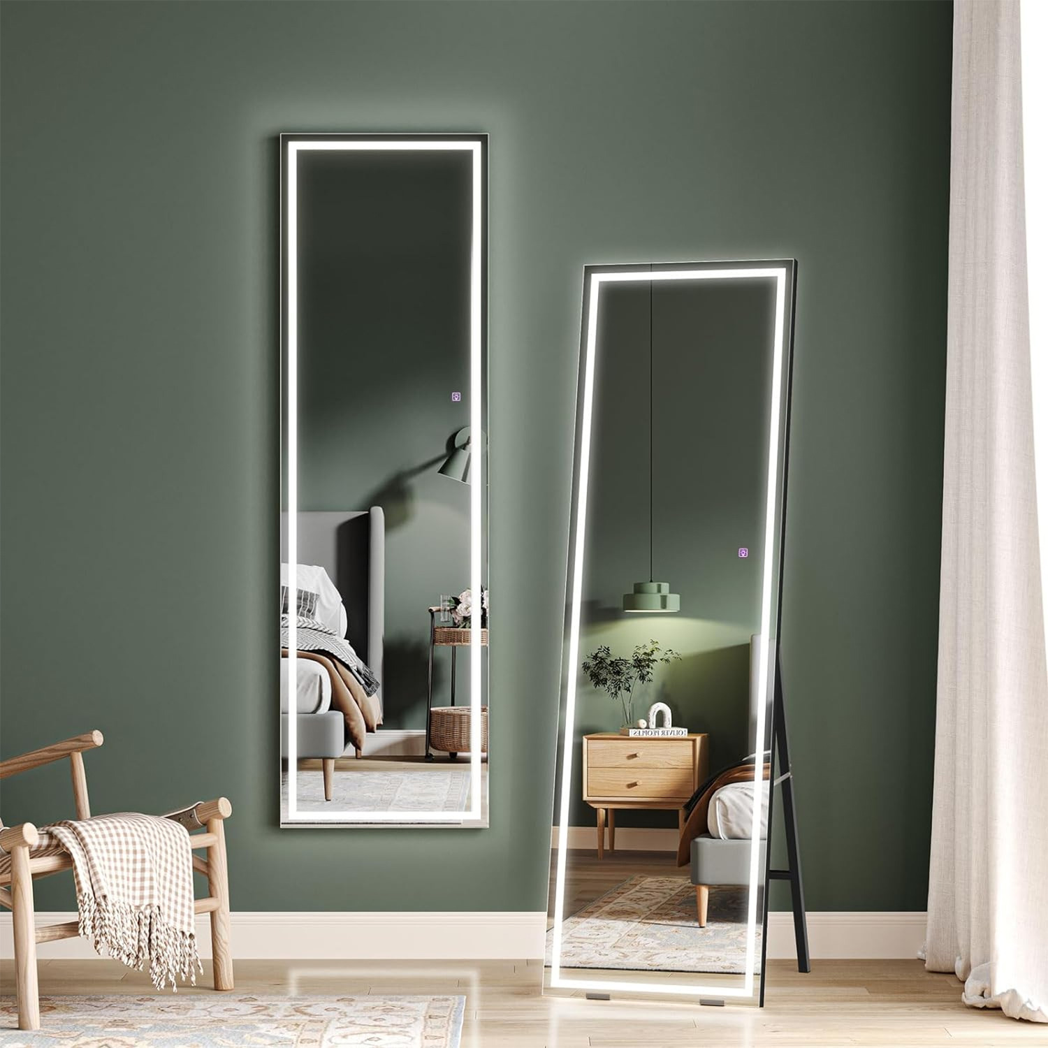 STACCATOAS - Standing Floor Mirror Full Length Mirrors - Black thumbnail