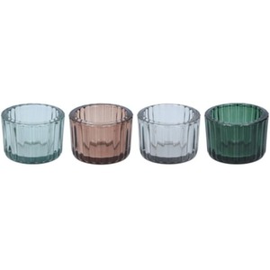 4PC Stylish Glass Candle Holders for Home Decor Accent and Party Celebrations