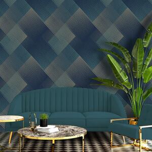 Geometric Hoxton Metallic Wallpaper