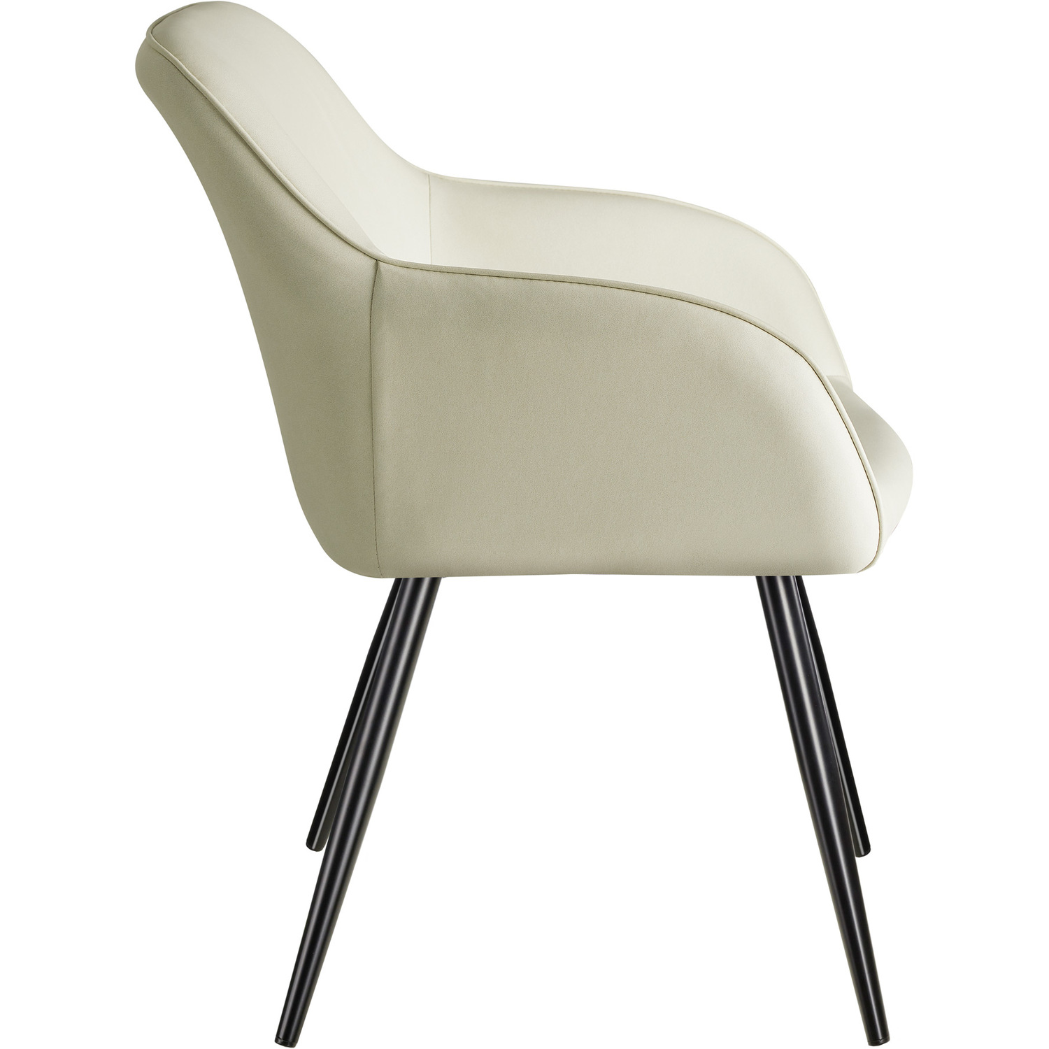 Accent Chair Marilyn With Armrests Set Of 4 - Cream Black
