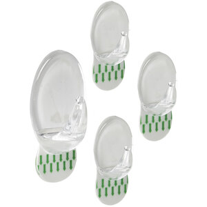 Set of 4 Clear Removable Oval Adhesive Hooks
