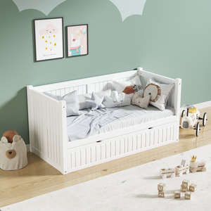Single Day Bed White Wooden Kids Childrens Bed 3ft