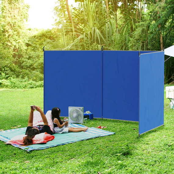 Outsunny Camping Windbreak, Foldable Portable Wind Blocker