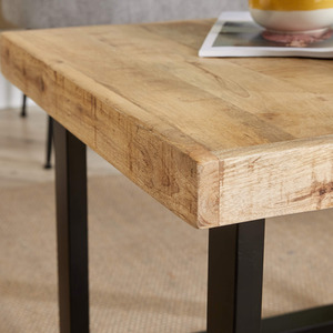 Natural / 55cm Home Source Cortez Mango Wood Rectangular Coffee Table shot 6078228
