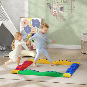 AIYAPLAY 12PCs Kids Balance Beam Stepping Stones w Non-Slip Foot Pads