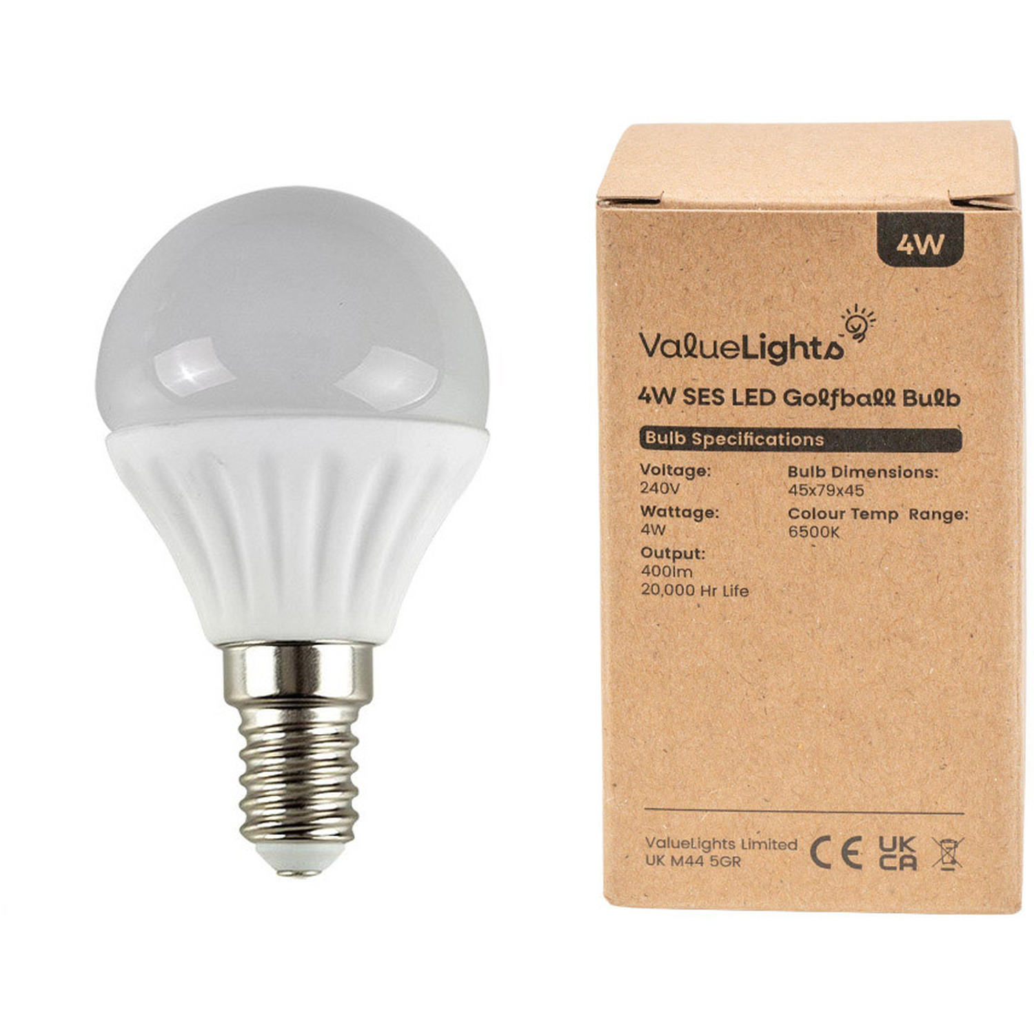 Image of 2 Pack E14 Plastic Golfball LED&hellip;