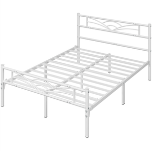 White / Double Metal Bed Frame with Cloud Design shot 7217605