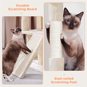 Beige Yaheetech 91cm Cat Tree with Double Condos shot 7237799