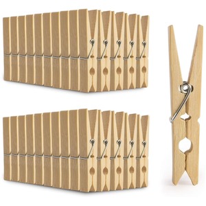100 Bamboo Strong Wooden Clothes Peg