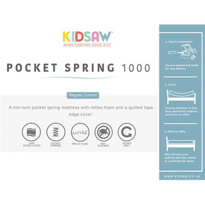 Kidsaw Pocket Sprung Single 3ft Mattress White