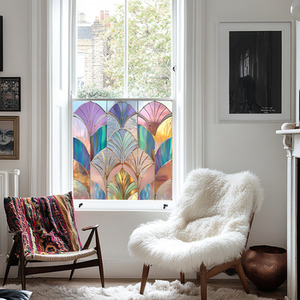 Petina Art Deco Stained Glass Privacy Window Film