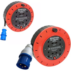 Camping Tent Electric Caravan Mains Hook Up Reel Power Cable 16A Plug 5m 10m