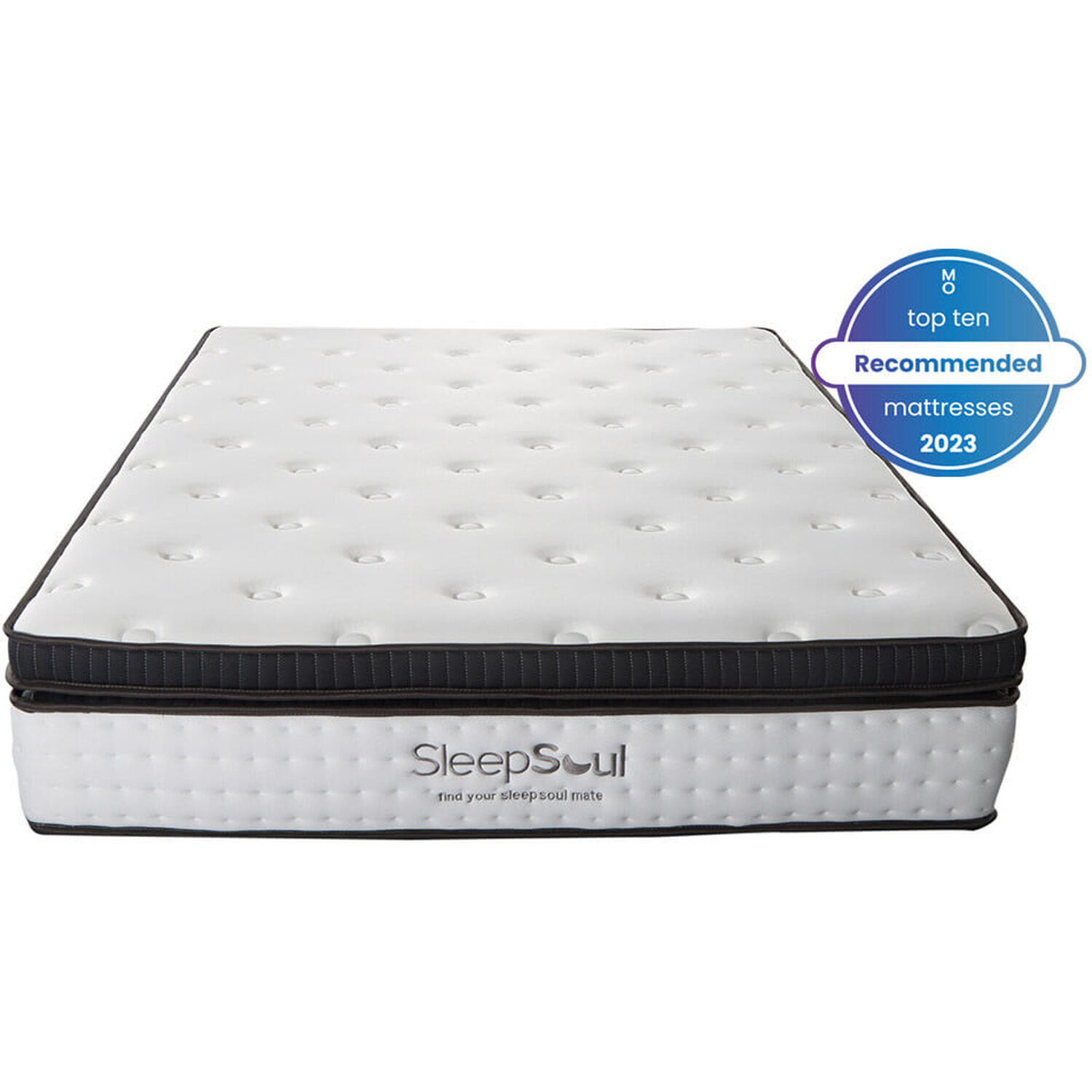 Sleepsoul Luna 1000 Pocket Memory Pillow Top Mattress - White Yellow Blue Double