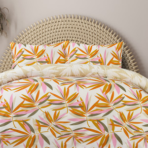 Luxury Super Soft Reversible Bright Leaves Duvet Cover With Pillowcase
