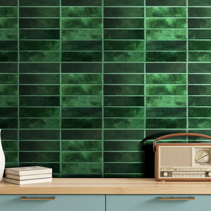 Green 1 Set of 10 Self Adhesive 3D Tile Wallpaper Stickers (29cm x 22.9cm) shot 9734372