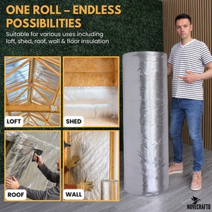 Aluminium Premium Multi-Layer Thermal Insulation Blanket Membrane 15sqm, Insulation Roll shot 10265130