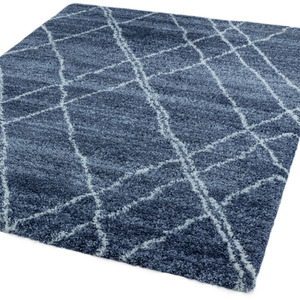 Blue / 120 x 170cm Blue Ivory Moroccan Berber 50mm Shaggy Area Rug Alto AL01 shot 10384761
