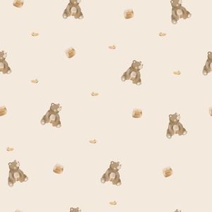 Honey Bear Wallpaper in Cream