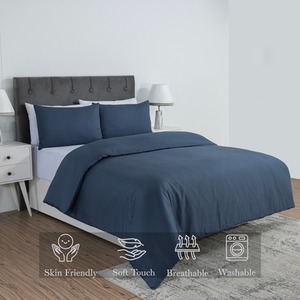 Hotel Quality Stripe Duvet Cover Set Blue