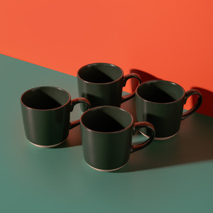 La Cafetiere Ceramic Mug, 350ml Set of 4