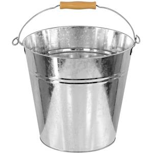 Metal Bucket with Wooden Handle for Car Wash Bin Beer Ash Storage